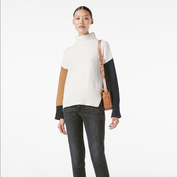 NWOT FRAME Color block turtleneck sweater - Picture 2 of 7